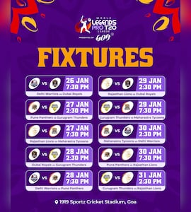 World Legends Pro T20 League Announces Squads And Fixtures For Inaugural Season