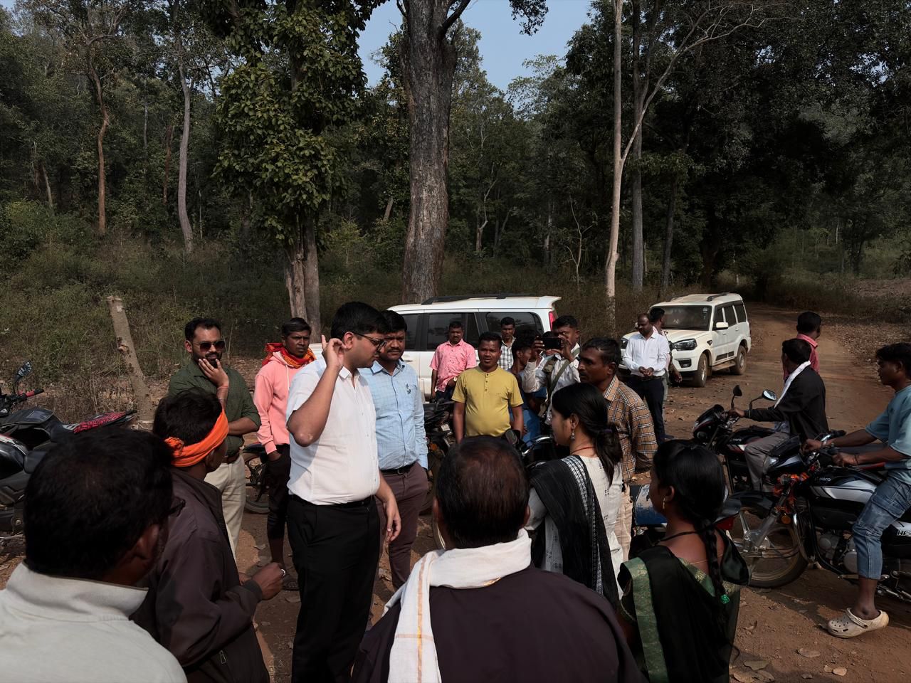 Bijapur Collector IAS Sambit Mishra and CEO Namrata Choube in Abujhmad