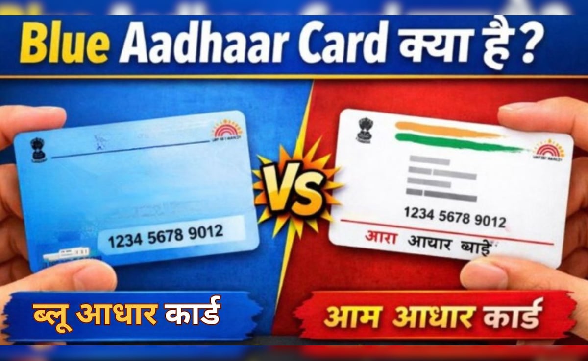 Blue Aadhaar Card: नीले रंग का भी होता है आधार कार्ड, जानें इसमें और आम आधार कार्ड में क्या अंतर है