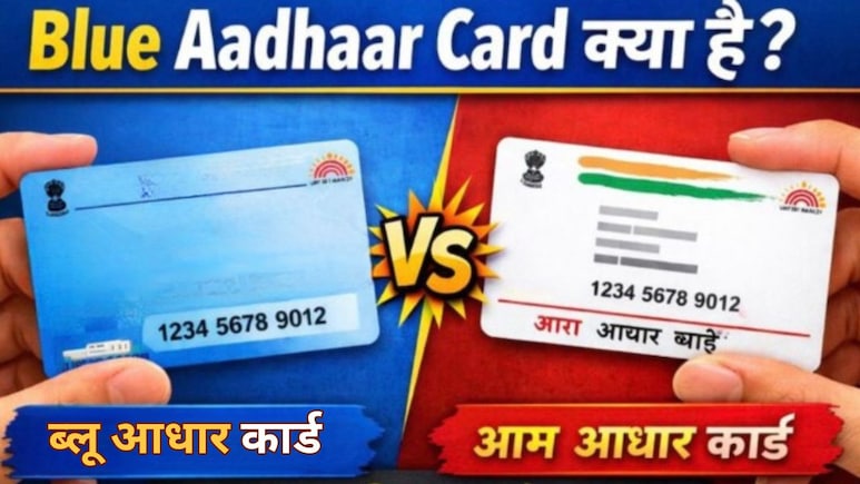 Blue Aadhaar Card: नीले रंग का भी होता है आधार कार्ड, जानें इसमें और आम आधार कार्ड में क्या अंतर है