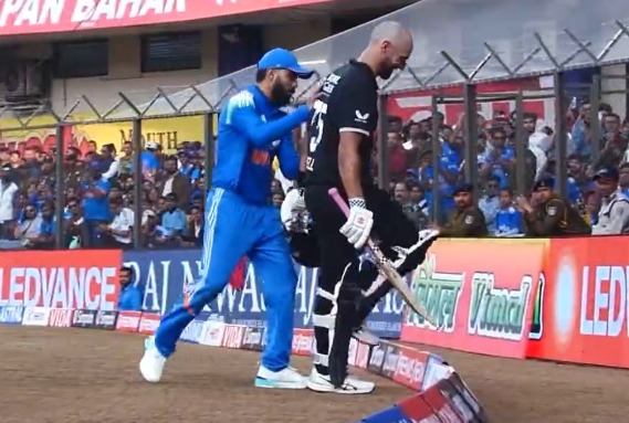 Kohli Pushes NZ Batter Out Of The Ground In Hilarious Incident - Video Viral