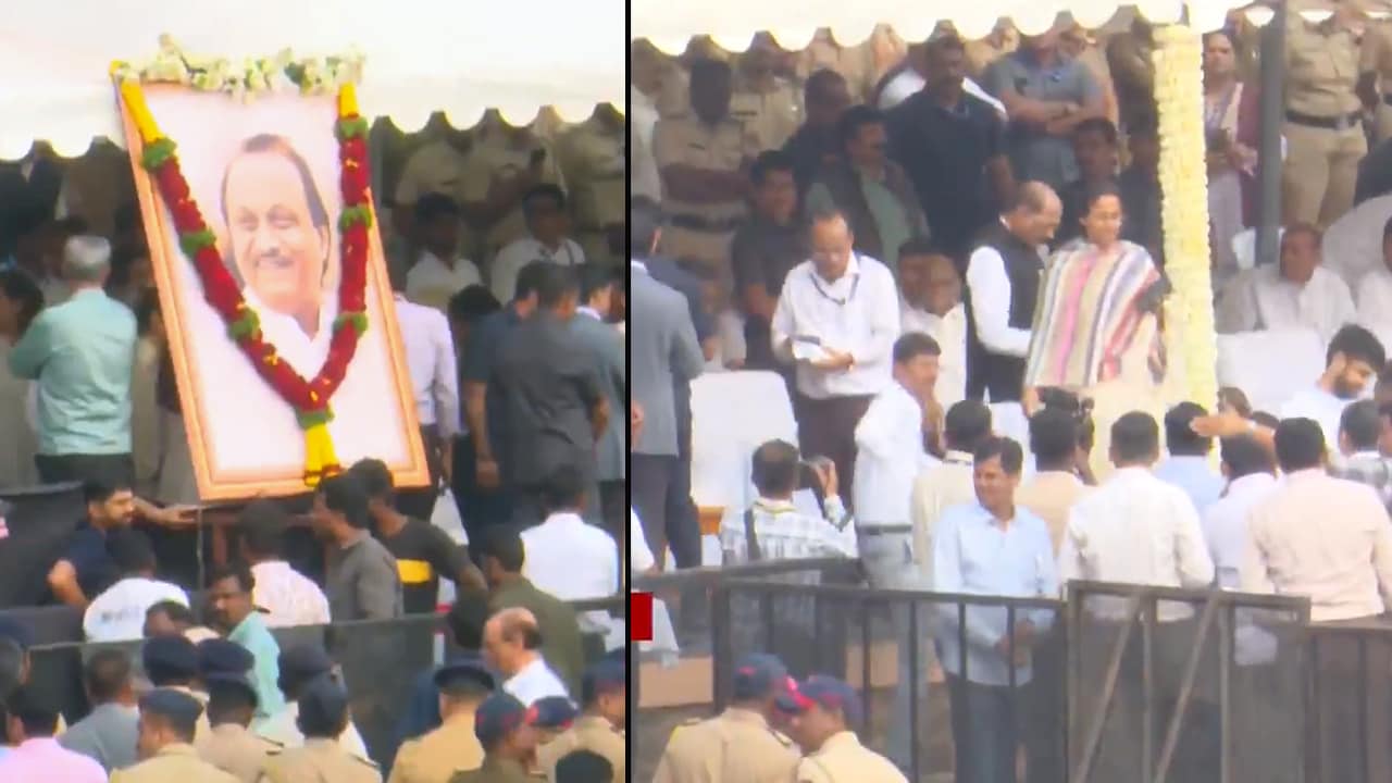 Supriya Sule At Ajit Pawar's Final Rites In Baramati