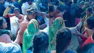 यूपी के अमरोहा में महिलाओं के बीच जमकर चले लात-घूसे, वीडियो हो रहा है वायरल
