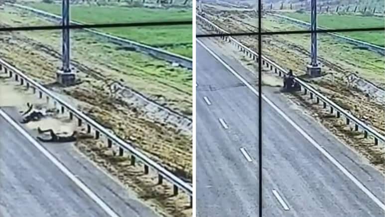 On Camera, 2 Die As Speeding Bike Veers, Rams Highway Railing In Telangana