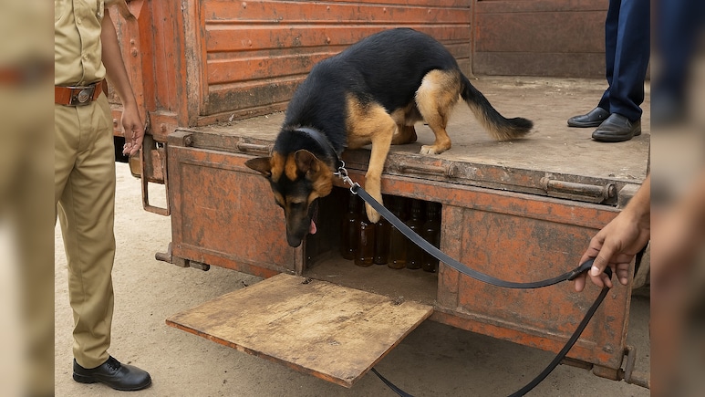 ट्रक में बना रखा था गुप्त तहखाना, अफसर ढूंढ नहीं पाए लेकिन कुत्ते ने सूंघ ली तस्करी की शराब
