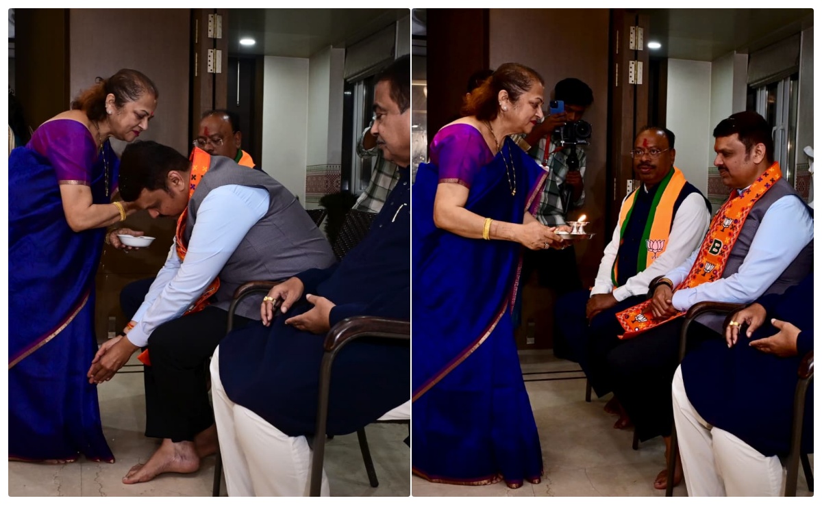 तिलक, मिठाई, आरती... BMC चुनाव में जीत के बाद गडकरी के घर ऐसे हुआ देवेंद्र फडणवीस का स्वागत, PHOTOS