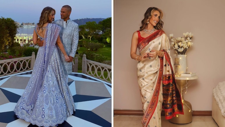 साड़ी में देसी गर्ल लगती हैं शिखर धवन की होने वाली दुल्हन सोफी शाइन, देखें 5 बेहतरीन Traditional Looks