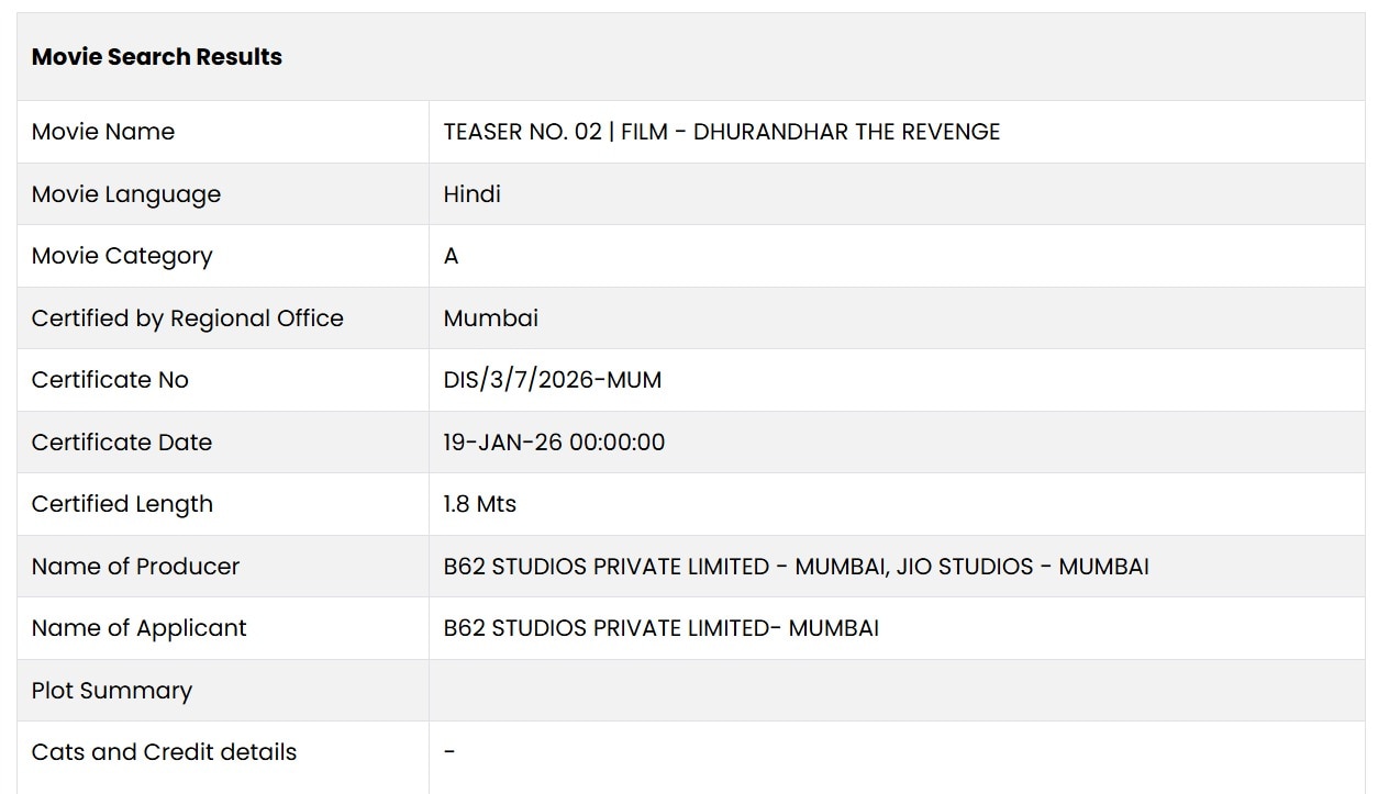 Official Website of Central Board of Film Certification