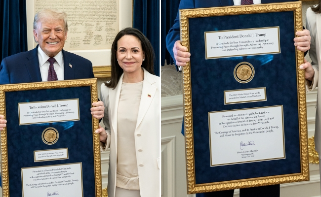 'Unbelievably Embarrassing': Outrage Over Machado's Nobel Gift To Trump