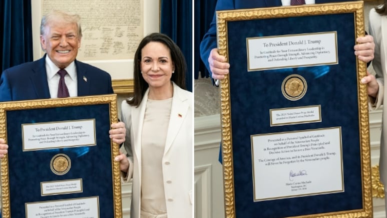 Maria Machado Presents Donald Trump Her Nobel Peace Prize, But Can He Keep It?