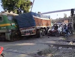 Video: Train Rams Truck, Nearly Topples It At Level Crossing In Jharkhand