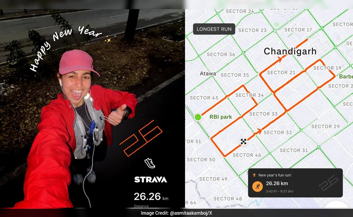 Chandigarh Woman Turns 26-Kilometre New Year Run Into A Creative 26 On City Map