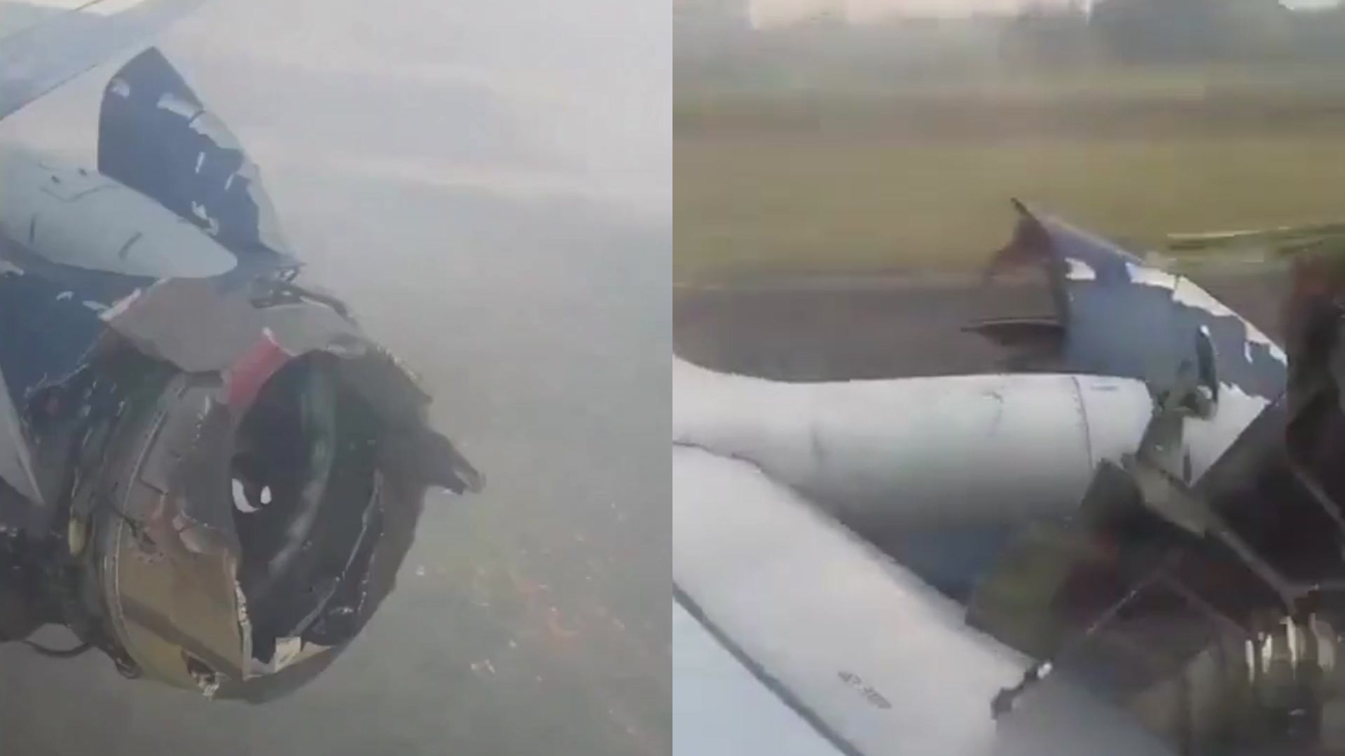 On Camera, Midair Explosion Leaves Jet Engine Shredded, Passengers Terrified