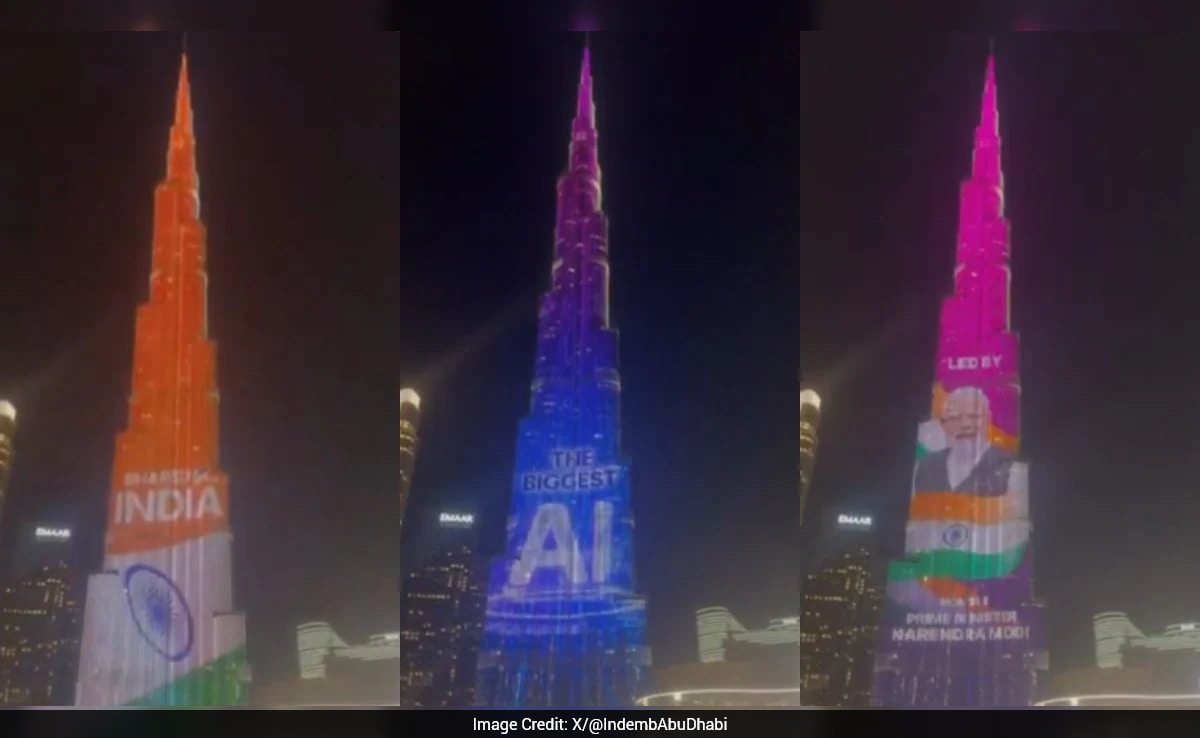 Watch: Burj Khalifa Lights Up In Tricolour For India AI Impact Summit 2026