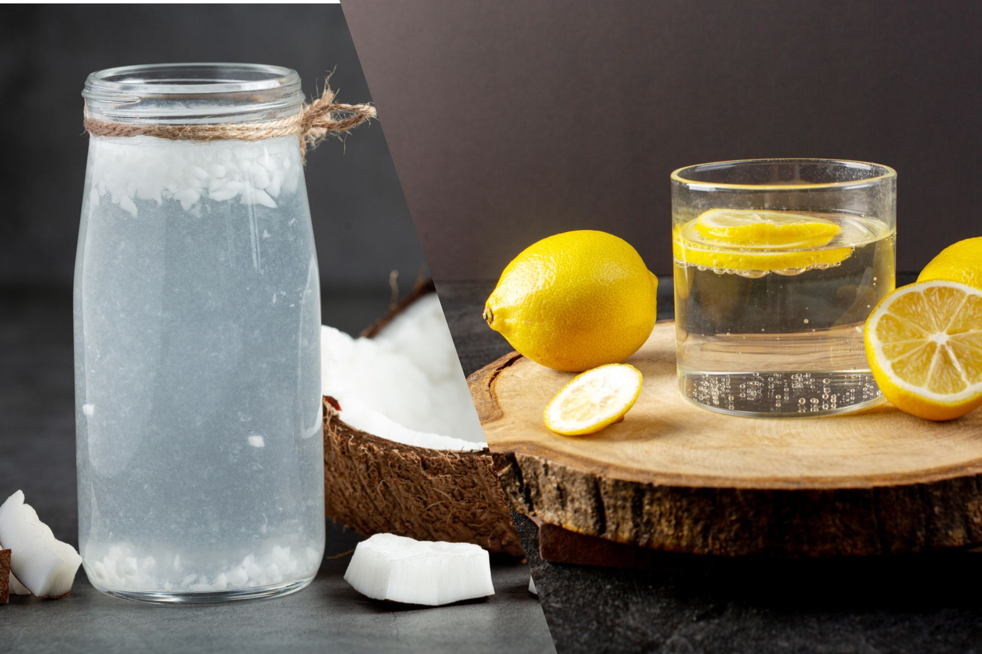 Coconut water and nimbu paani are both naturally hydrating drinks