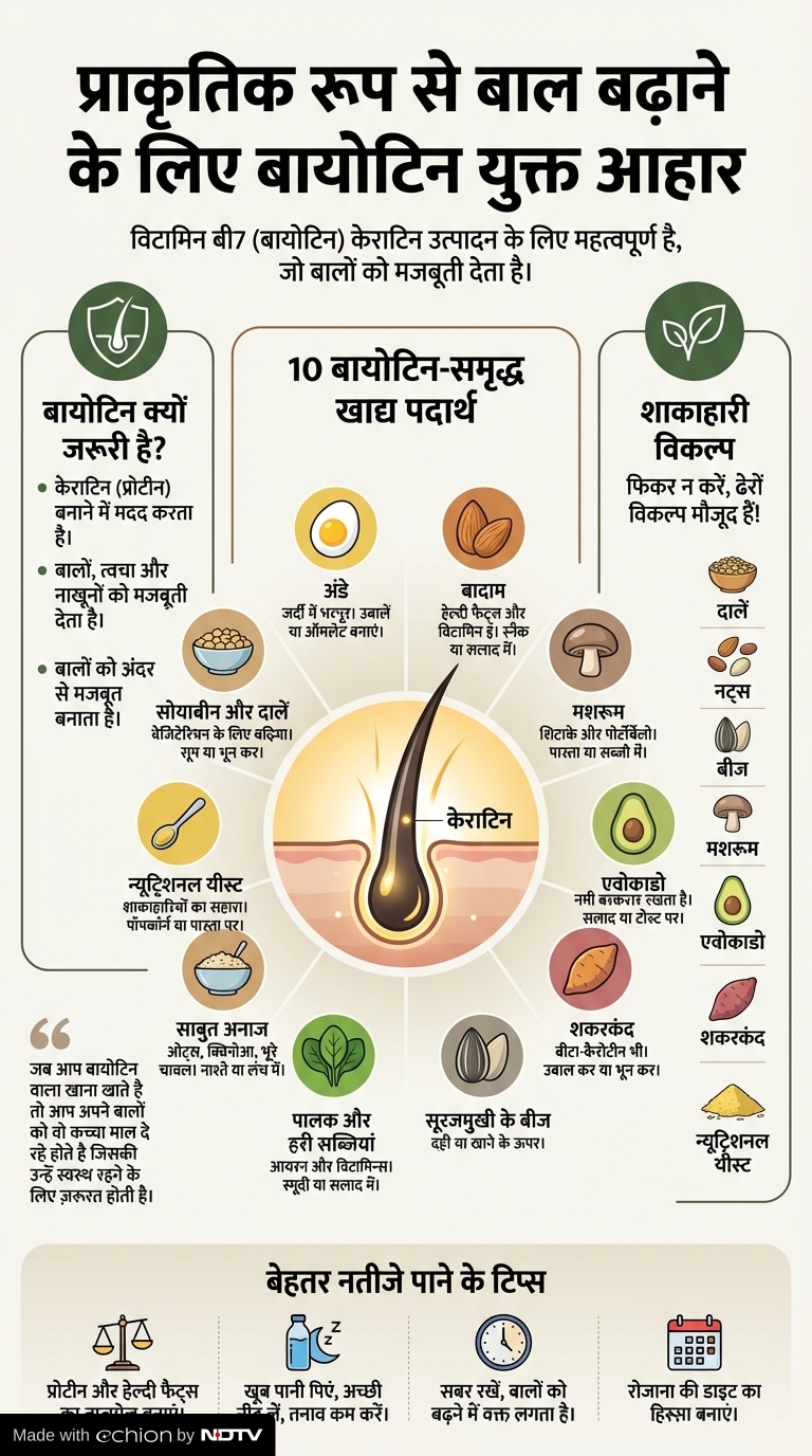 Top 10 Biotin-Rich Foods for Natural Hair Growth | baal kaise lamba kare | baal kaise badhaye | baal badhane ke liye kya khaye Latest and Breaking News on NDTV