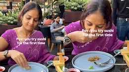 Indian Woman Eats Sushi For The First Time, Like She Eats Rice With Hands (Desi-Style)