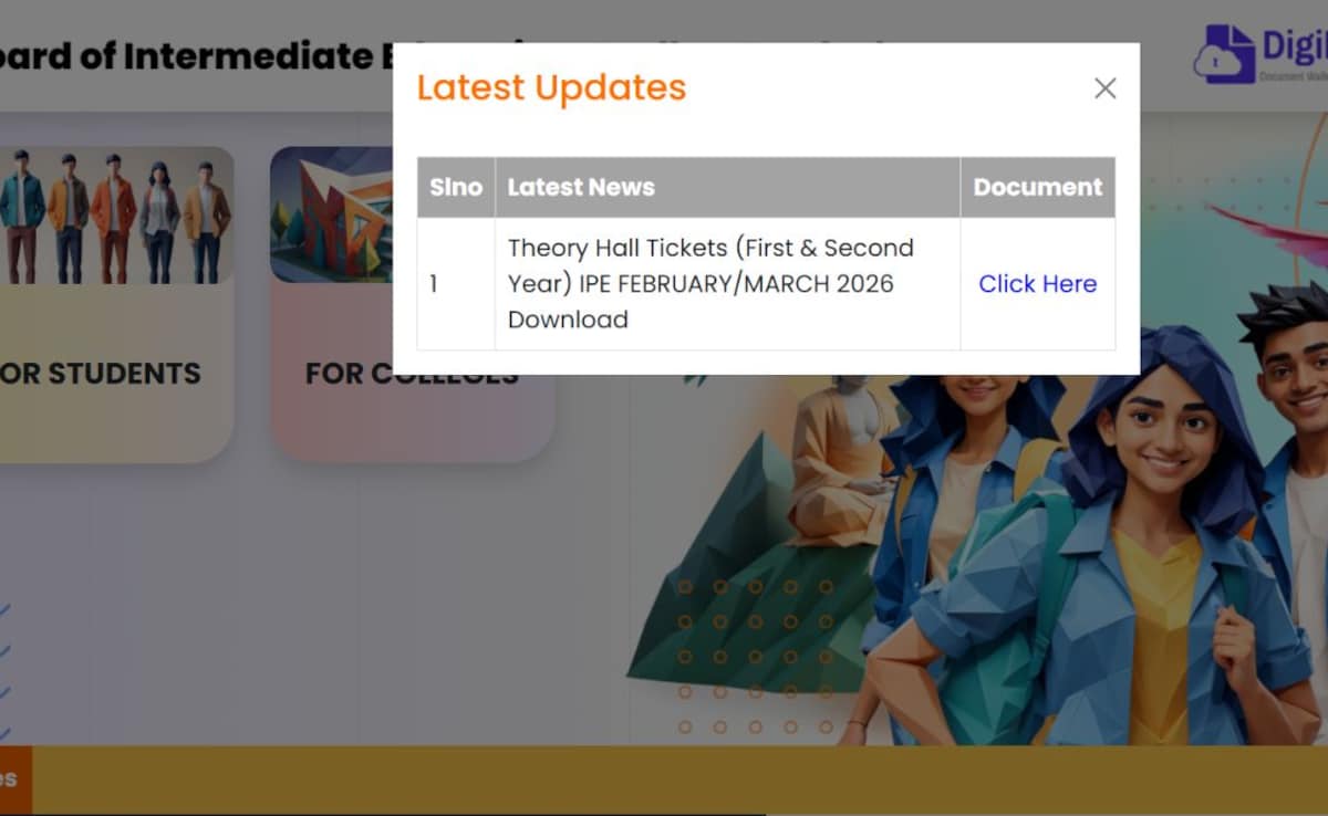 AP Inter Hall Ticket 2026 (OUT) Live: Direct Link To Download Admit Card Here