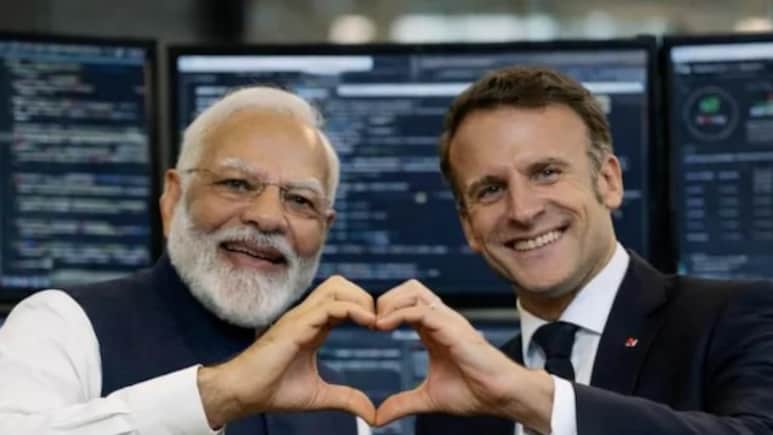 French President Macron Shares AI Image Flashing Heart Symbol With PM Modi: "When Friends Connect"