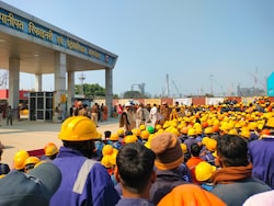 Striking Panipat Refinery Workers Throw Stones At Security Forces