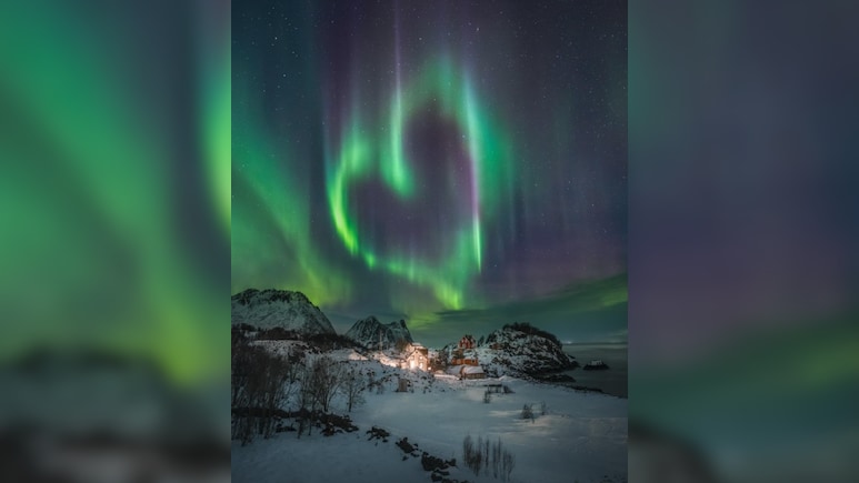 Valentine&rsquo;s Day से पहले आसमान ने बनाया दिल, नॉर्वे में दिखा इश्क वाला ऑरोरा