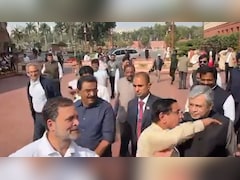 Rahul Gandhi Walks Up To Ministers Briefing Reporters, They Leave