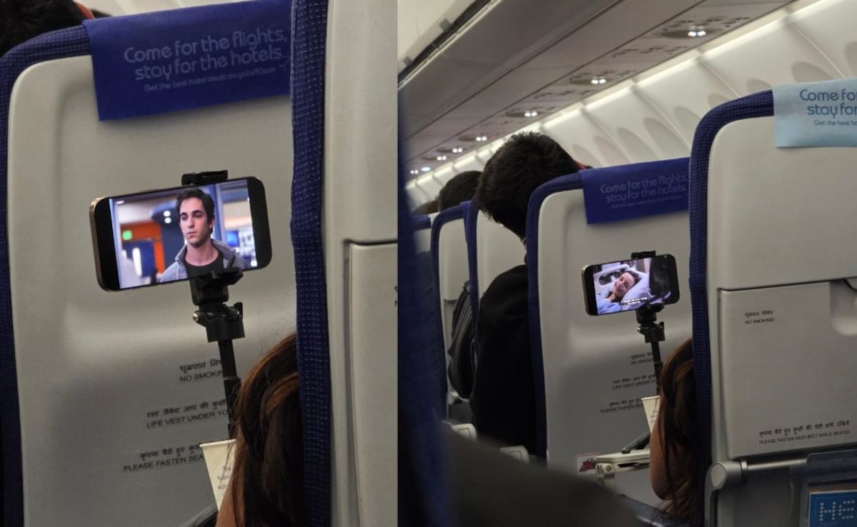 IndiGo Passenger's Tripod Jugaad for In-Flight Binge-Watching