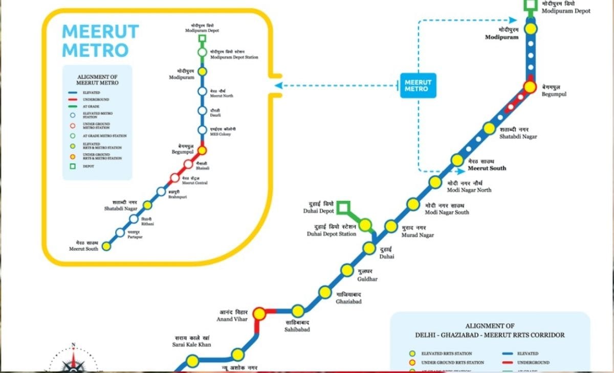 Delhi Meerut Namo Bharat Train Route Map