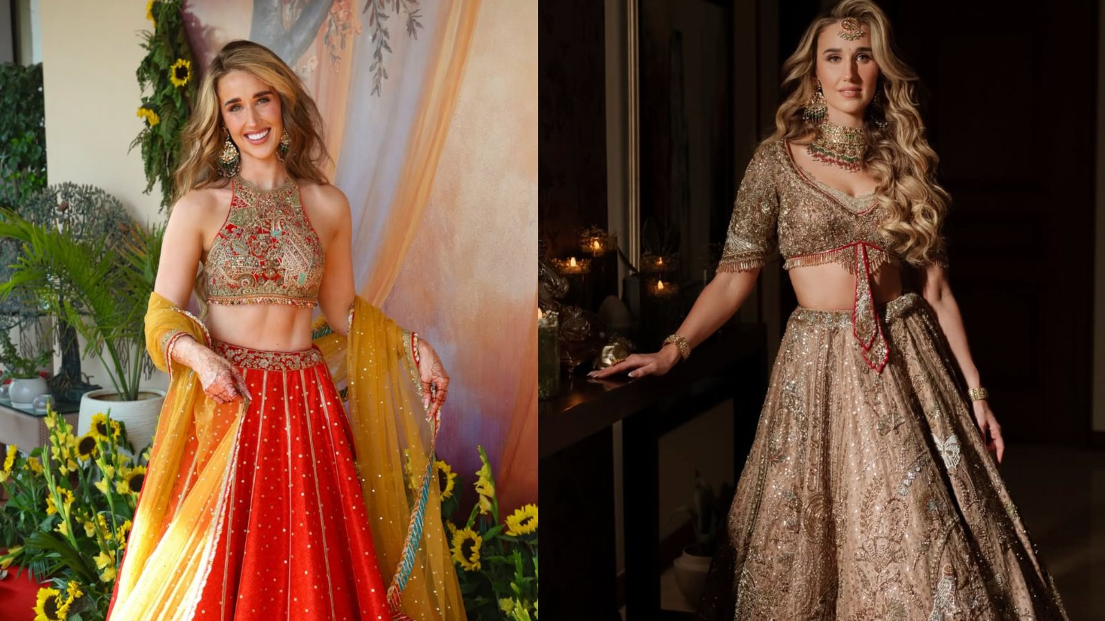 Sophie Shine Brings <i>Desi</i> Glam In Lehengas To Her Pre-Wedding Celebrations With Shikhar Dhawan