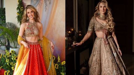 Sophie Shine Brings Desi Glam To PreWedding Celebrations With Shikhar Dhawan