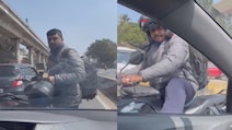 Video: Bengaluru Bike Rider Attacks Car, Makes Obscene Gestures