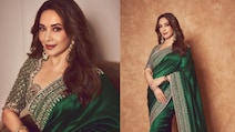 Madhuri Dixit Stuns In A Rs 1.4 Lakh Green Silk Saree