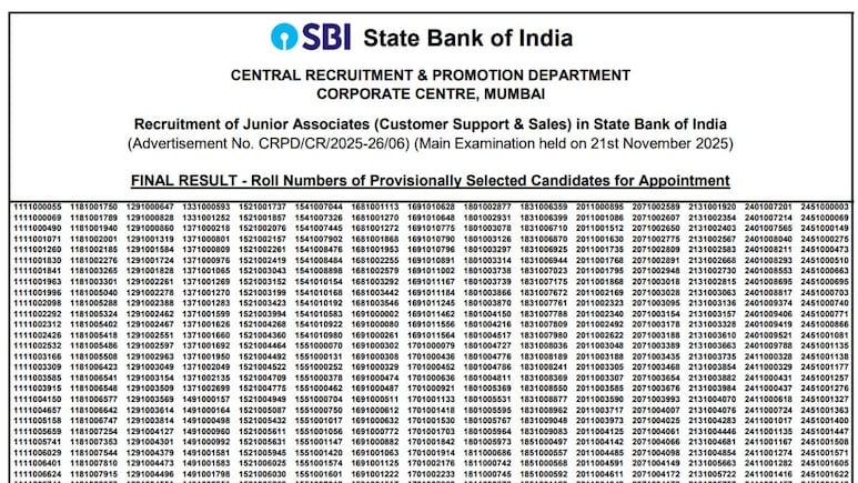 SBI Clerk Mains Result 2026 Out, Here Is Direct Link To Check Merit List