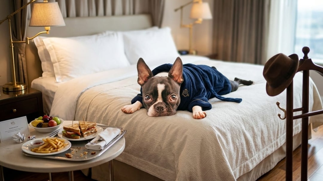 Nano Banana 2 prompt for pet pictures in hotel.