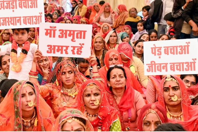 महिलाओं ने संभाला खेजड़ी बचाओ आंदोलन का मोर्चा.