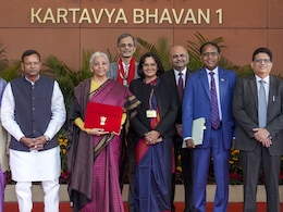 Finance Minister Displays Budget Tablet In Red Sleeve, Meets President