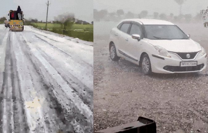 MP Hailstorm VIDEO: मध्य प्रदेश में 'कश्मीर' जैसा मंजर! सड़कों और खेतों में बिछी बर्फ की चादर