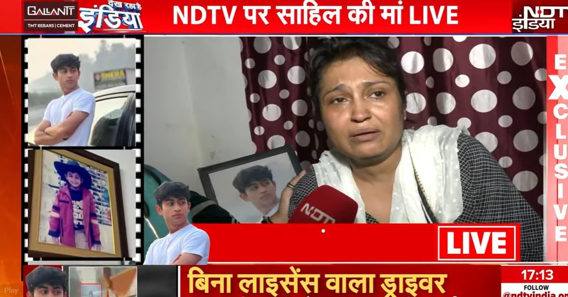 NDTV से बात करतीं साहिल की मां इन्ना माकन. NDTV से बात करतीं साहिल की मां इन्ना माकन.