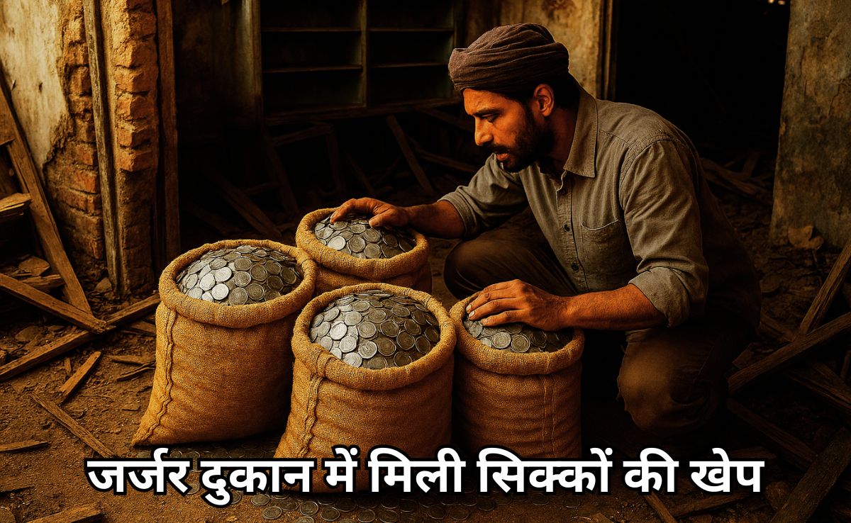 जर्जर दुकान में मिले 7 से 10 बोरे सिक्के, जमींदोज करने पहुंची निगम कर्मियों की फटी रह गईं आंखें
