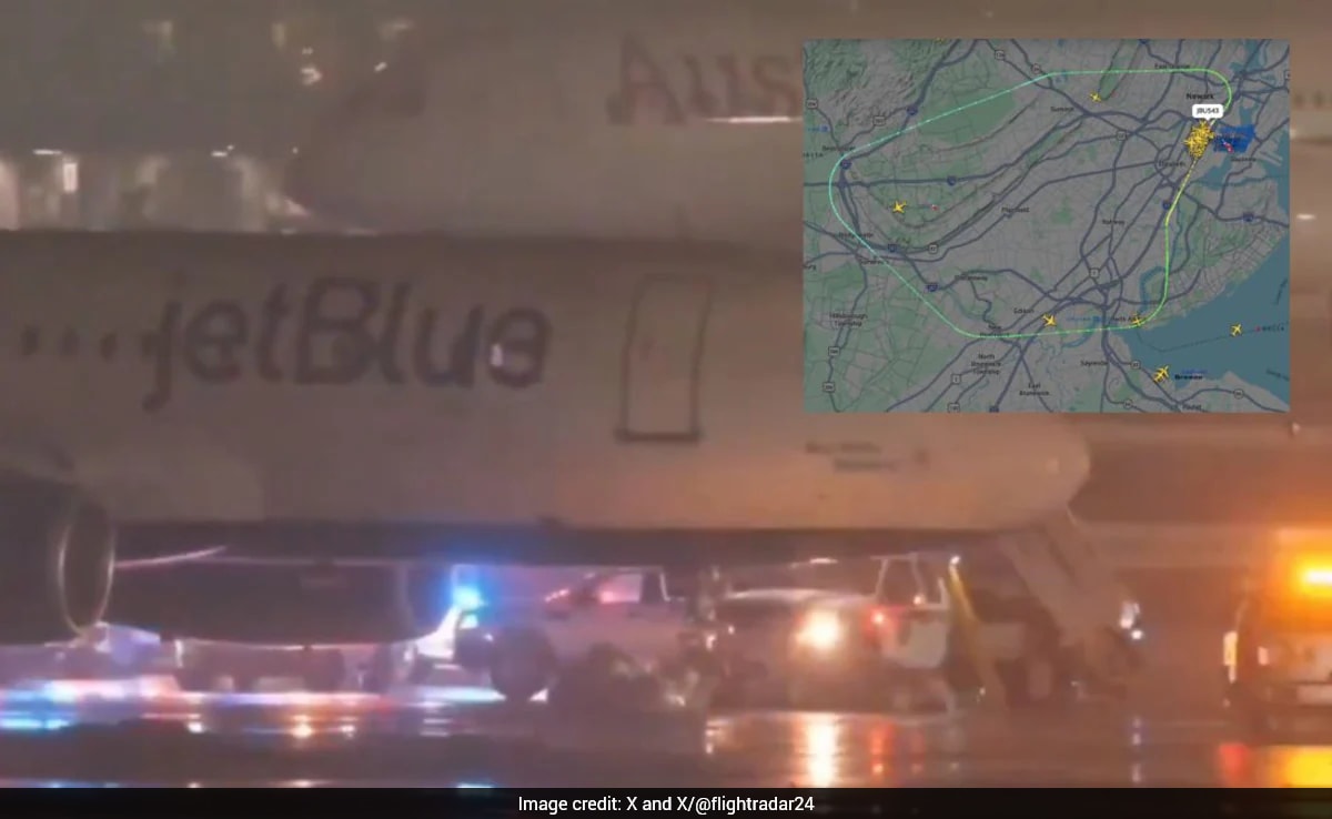 Passengers Evacuate JetBlue Plane Using Slides After Emergency Landing At Newark Airport