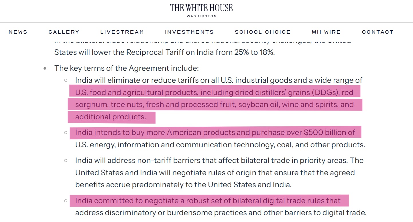 Revised Fact Sheet On White House Website