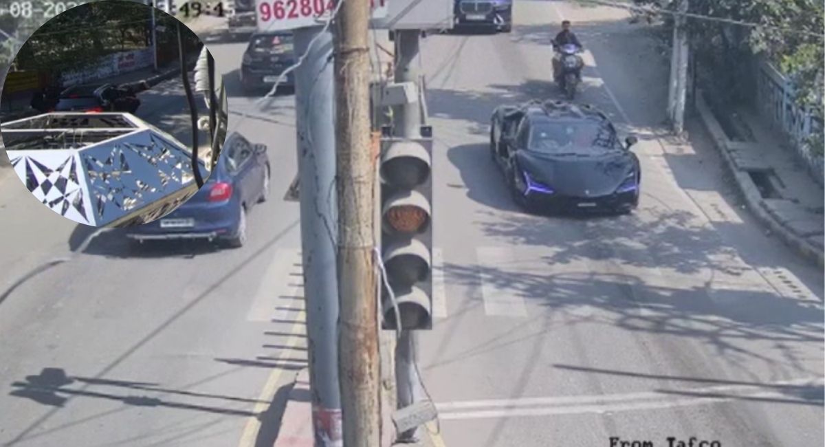 कानपुर लेम्बोर्गिनी हादसे के वक्त का CCTV फुटेज, टक्कर मारते ही आरोपी शिवम के बाउंसर उसे उठाकर ले भागे, वीडियो