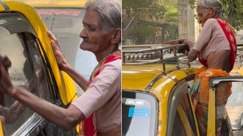 कार साफ कर रही थी बुजुर्ग महिला, देखकर शख्स ने किया ऐसा काम, Video देख भर आएंगी आंखें