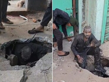 VIDEO: नाले से निकला युवक का हाथ! लोगों ने समझा लाश है, लेकिन जिंदा निकला शख्स