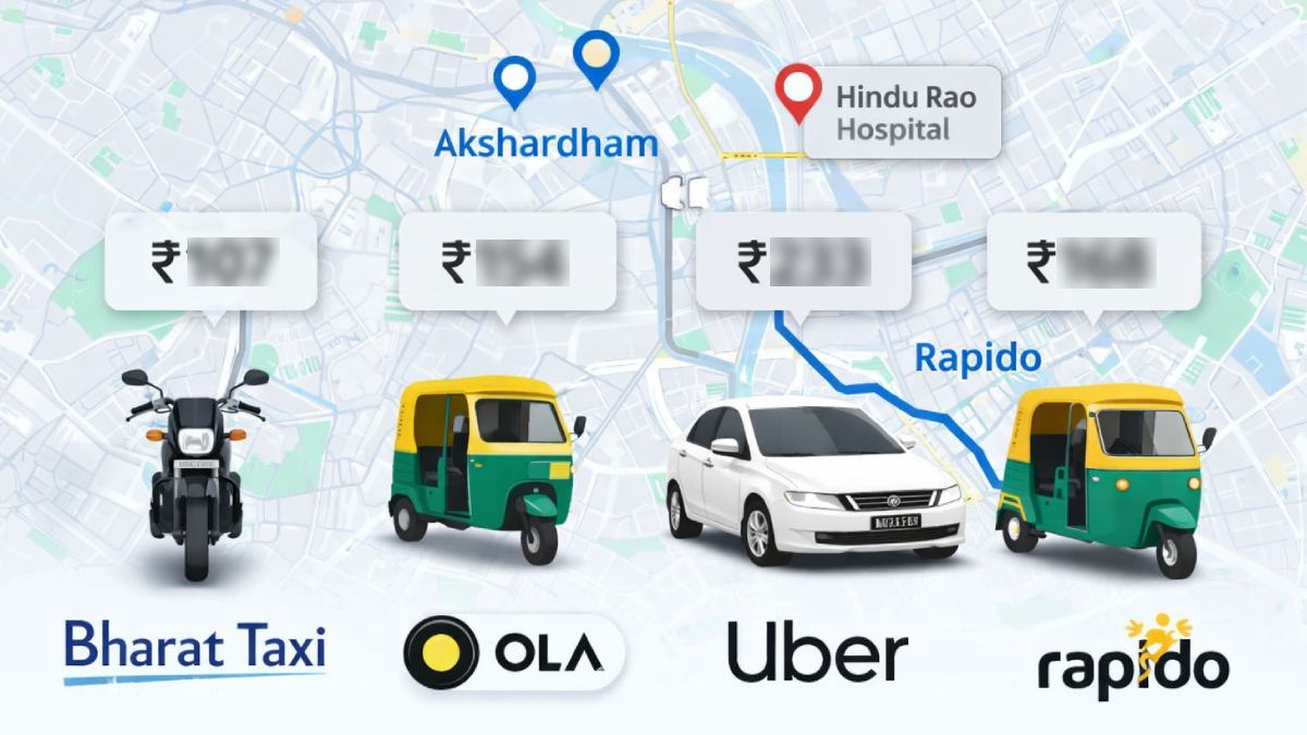 Bharat Taxi vs Ola vs Uber vs Rapido: एक ही रूट पर किसका किराया कम?