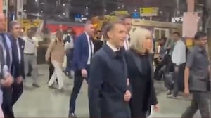 Macron's Midnight Walk Through Mumbai's Iconic CSMT Under Tight Security