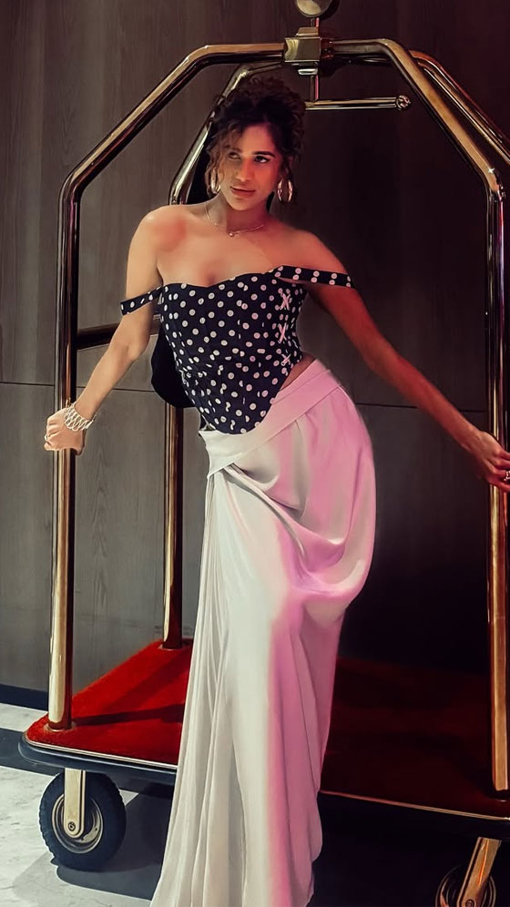 Poonam Pandey Elevates Polka Noir Glamour