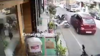 Speeding Car Crashes Into Parked Bikes On Bengaluru Outskirts, Caught On CCTV