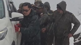 Video: Kiren Rijiju Helps Push Stranded Vehicle Amid Snow In Arunachal Pradesh