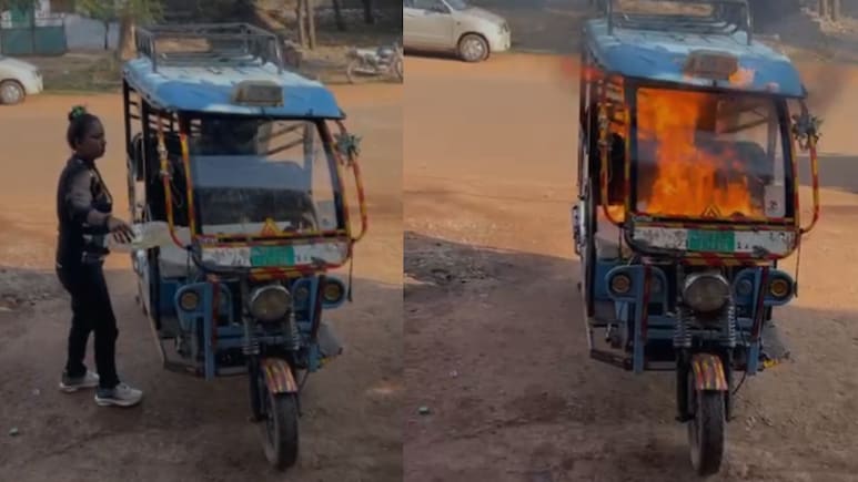 युवती ने पेट्रोल डाल फूंका अपना ई-र&zwj;िक्&zwj;शा, फाइनेंस पर 2 लाख 30 हजार में खरीदा था, जानें क्&zwj;यों लगाई आग?